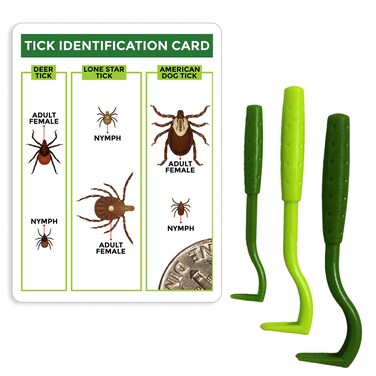 TickCheck Tick Remover Value 3 Pack - Tick Remover Tools + Tick Identification Card - for Humans, Dogs &amp; Cats (1 Set)