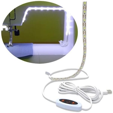 Madam Sew Sewing Machine Light Strip   12" USB LED Light Strip, Clean White Lights for Brother, Janome, Babylock, Pfaff   Dimmable, 98" Power Cord, and Clips Included