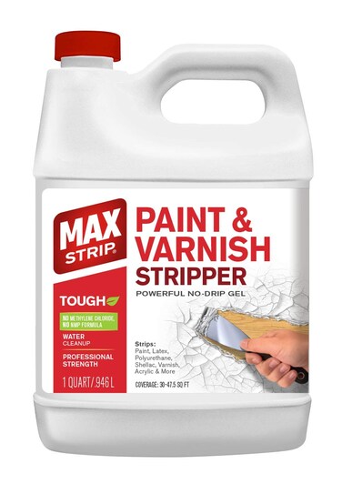 Max Strip Paint &amp; Varnish Stripper 32oz - Paint Stripper for multiple layers of acrylic, latex, oil &amp; water-based paints, varnishes. For wood, metal, masonry, plaster, tile, molding.