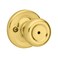 Kwikset Mobile Home Interior Privacy Door Knob with Lock, Door Handle For Bathroom and Bedroom, Polished Brass Keyless Turn Lock Doorknob