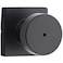 Kwikset Pismo Interior Privacy Door Knob with Lock, Door Handle For Bathroom and Bedroom, Matte Black Keyless Turn Lock Doorknob, with Microban Protection, Square Rose