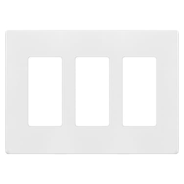 ENERLITES Screwless Decorator Wall Plate Child Safe Cover, Size 3-Gang 4.68" H x 6.53" L, Unbreakable Polycarbonate Thermoplastic, SI8833-W, Glossy, White
