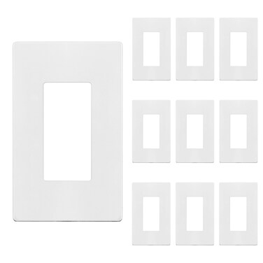 ENERLITES Screwless Decorator Wall Plate Child Safe Outlet Cover, Size 1-Gang 4.68" H x 2.93" L, Polycarbonate Thermoplastic, SI8831-W-10PCS, White (10 Pack)