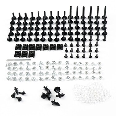 Fairing Bolt Kit Screws Nuts Washers Clips Motorcycle Bolts Fit for Aprilia RSV4 1000 RS125 RS4 50 CNC Aluminium Fairing Bolt Screws Kits Hardware (Black)