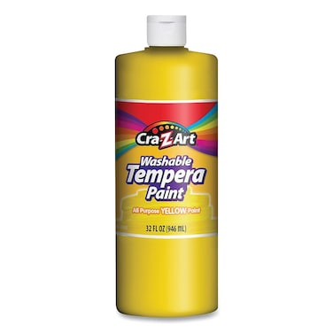 Cra-Z-Art Washable Tempera Paint, Yellow, 32 oz Bottle (760096)