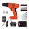 BLACK+DECKER 20V MAX POWERECONNECT Cordless Drill/Driver + 30 Piece Bits and Drivers Kit (LD120VA)