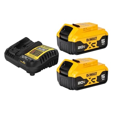 DEWALT 20V MAX Battery Charging Kit, Includes 2 Batteries, 5Ah, Includes Small Storage Bag (DCB205-2CK)
