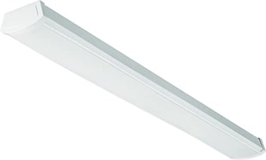 Lithonia Lighting FMLWL 48 840 Low-Profile LED Flush Mount Ceiling Light, Wraparound Lighting Fixture for Kitchen, Laundry Room, Garage, and More, 4-Foot, 4000K Cool White