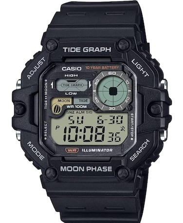 Casio Illuminator Tide Graph Moon Phase 10-Year Battery Digital Watch WS-1700H-1AV
