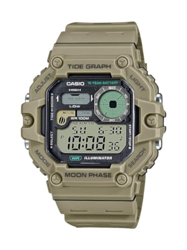 Casio Illuminator Tide Graph Moon Phase 10-Year Battery Digital Watch WS-1700H-5AV