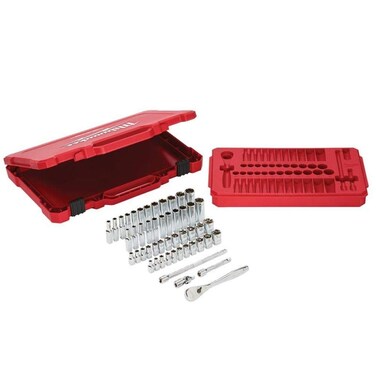 Milwaukee 932464944 1/4in Ratcheting Socket Set Metric &amp; Imperial, 50 Piece