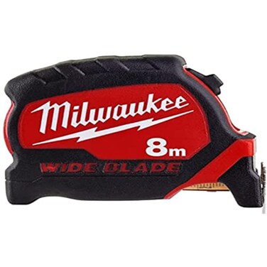 Milwaukee 8m Tape Measure Wide Blade 33mm 4932471816, Red