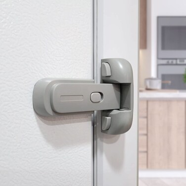 Freezer Door Latches to Keep Closed, Also for Fridge Lock for Kids, 1 Pack, Space Gray by Moonybaby