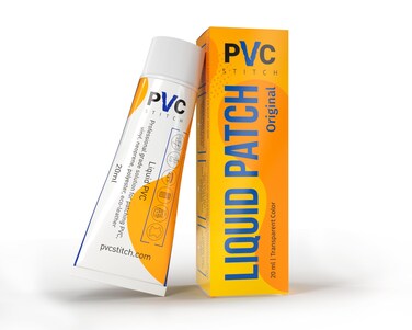 PVC Stitch Liquid Repair Patch for Air Mattresses, Waterbeds, Glue Inflatable Boats, Rafts, ISUPs, Above-Ground Pools, Bouncy Houses, Hot Tubs, Air Tracks, Works on Blow up PVC &amp; PU Inflatables