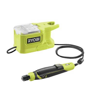 RYOBI - 18V mini multi-tool - 4400-23,000 rpm - tool-free accessory change - Comes with 15 accessories - RRT18-0, Grey Green and White