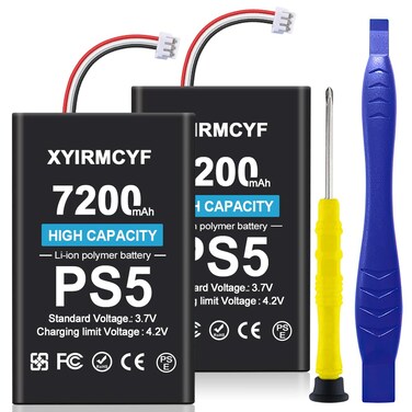 XYIRMCYF 2PCS PS5/LIP1708 Battery (2024 New Upgrade), 7200mAh New 0 Cycle High Capacity Battery for PlayStation 5 Controller CFI-ZCT1W