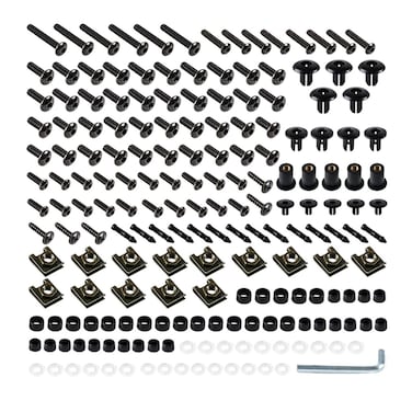 Motorcycle Fairing Complete Bolts Kit Stainless Steel Screws Fit for Suzuki GSXR1000 2003 2004 2005 2006 GSXR 1000 03 04 05 06 Metric Bolts Fairing Screws Fasteners Hardware Clips (Black)