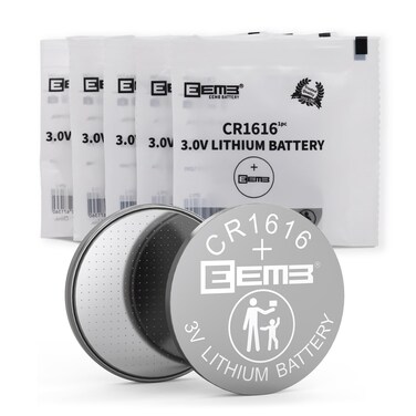 EEMB 5 Pack CR1616 Battery 3V Lithium Battery Button Coin Cell Battery 1616 Battery DL1616 ECR1616 for Re-Mote Control, Watch, Calculator, Electronic Note-Book, Thermometer, Mobile Game