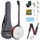 Kmise, 5-String, Banjo Full Size Banjos Set with Resonator, Remo Head, with 2 Tuning Wrench (CR2032)