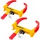 CARTMAN 2 Packs Heavy Duty Trailer Lock Wheel Clamp, Universal Security Tire Lock, Adjustable Anti Theft Lock for Trailers SUV Boats ATVs Motorcycles Golf Cart, 6 Alike Keys