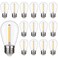 Shatterproof LED String Lights, Waterproof, Warm White 2200K, 70LM, E26 Base - 15 Pack