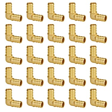 SUNGATOR Pex Fittings 1/2 Inch, 25-Pack 1/2" Pex 90 Degree Elbow, No Lead Brass, NSF, UPC Certified