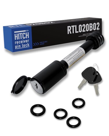 RETRUE Trailer Hitch Receiver Pin Lock, Suitable for 2 Inch Receiver, 5/8" Dia Hitch Lock for Securely Locking Trailer Hitch with Two Keys, Black