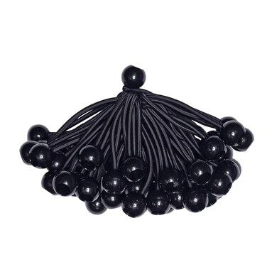 50-Piece YELIER Ball Bungee Cord (Black, 4"), UV Resistant, Antioxidant, Secure Tie Down