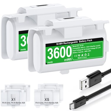 HEYLICOOL Rechargeable Batteries for Xbox One/Xbox Series X S Controller,2x3600mWh Xbox Controller Battery Pack, Play and Charge Kit for Xbox Series X/S,Xbox One/Elite,Xbox One S/X with LED Indicator