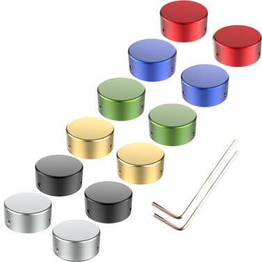 SOLUTEK Footswitch Topper Guitar Pedal Button Caps with 3 Set Screws and Protective Fitting Increasing Accuracy,Comfort for Common Switches diameter of 3/8"  SOLUTEK BUTTONS V1 12Pcs Multi-colors