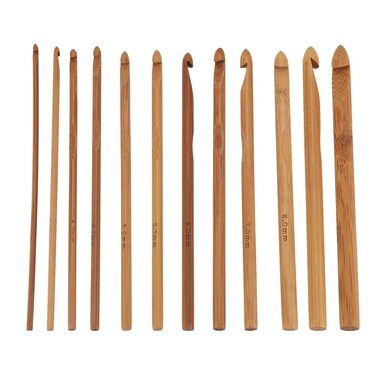 Crochet Hooks Kit,20Pcs Crochet Hooks Needles Bamboo Handle Weave Sewing Tools Set Kit with Case,Handle DIY Wooden Knitting Needle for Beginners