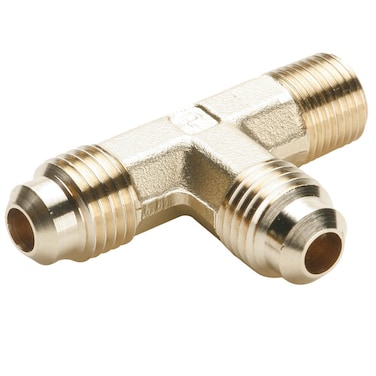 Parker 151F-8-8 45 Degree Fitting, Flare to Pipe, Brass, Flare and Male Pipe Run Tee, 1/2