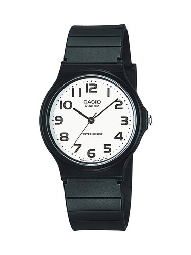 Casio MQ24 Vintage Series   Quartz Analog Watch for Men   White/Black   Water Resistant   Resin Case   Resin Band   Resin Glass   Three Hand Analog (HR, Min, SEC)   Classic Design   3 Yr Batt