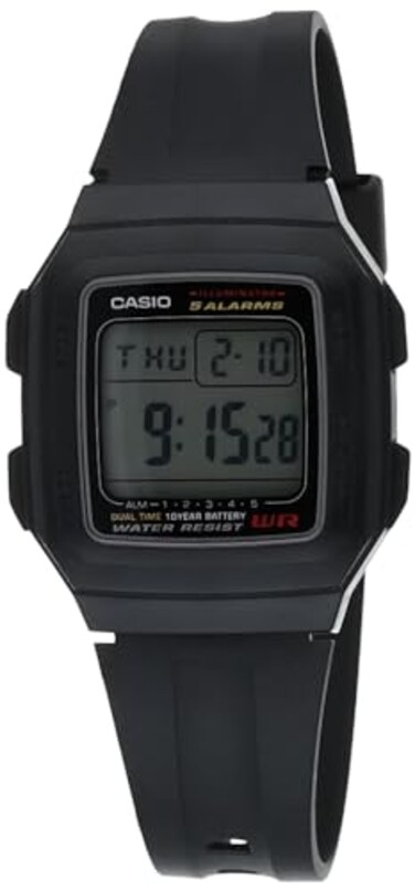 Casio Men's F201WA-1A Black Resin Multi-Function Alarm Sport Watch