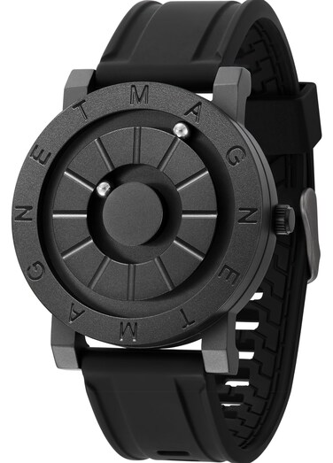 EUTOUR Magnetic Watches for Men Unique Analog Watch 40mm Quartz Wristwatch 30ATM Waterproof Mens Fashion Watches Silicone Watch Band Dress Watch Accessories Included