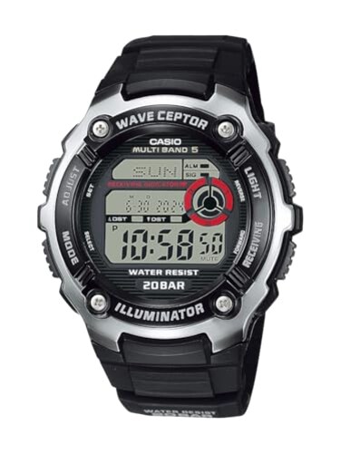Casio Waveceptor Men's Quartz Illuminator Alarm Chronograph Watch with Black Resin Band (Model: WV200A-1AV)