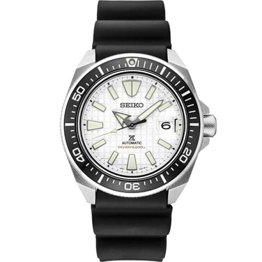 SEIKO SRPE37 Automatic Dive Watch for Men - Prospex Collection - White Dial, LumiBrite Hands, Magnified Date Calendar - 200M Water Resistant