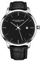 Stuhrling Original Mens Black Watch Calfskin Leather Strap Classic Dress Wrist Watch Minimalist Analog Watch Dial with Date Mens Black Watch (Black)