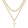 Ursteel 18K Gold Stainless Steel Men's Cross Necklace - Layered Rope Chain Cross Pendant, Gold Cross Chain, 18-20 Inch, Cross Jewelry Fathers Day Dad Gifts From Wife