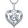 ONLYLIKE Heart Pendant Necklace Gifts for Wife, Engraved 'I LOVE YOU' Gift for Wife, 3 Carat Moissanite Necklace, Anniversary Eternity Jewelry Present for Wife, Birthday Gifts for Women