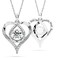 Heart Pendant Necklace for Her Moissanite Lab-Created Gem Jewelry for Women I Love You S925 Sterling Silver Gifts to Wife Girlfriend Mom Daughter Anniversary Birthday Christmas Valentines Day Petite