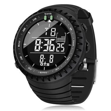 PALADA Men's Digital Sports Watch Waterproof Tactical Watch with LED Backlight Watches for Men (Black)