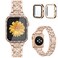 Mesime Compatible for Apple Watch Band with Screen Protector Case, Jewelry Replacement Bands 46mm 45mm 44mm 42mm 41mm 40 mm 38mm 2 Pack Protective Cover for iWatch Series 10/9/8/7/6/5/4/3/2/1/SE Women