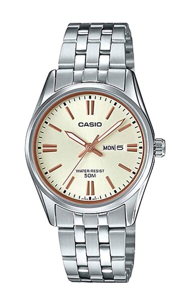 Casio LTP1335D-9AV Women's Standard Dress Analog Stainless Steel Day Date Gold Dial Watch