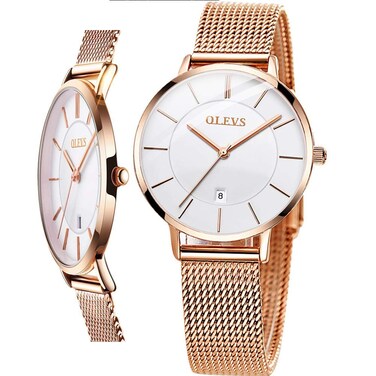 OLEVS Watch Women,Womens Watch,Ultra Thin Rose Gold Bracelet Dress Watches for Women Luxury Easy Read Casual Waterproof Stainless Steel Ladies Watches Classic Analog Quartz Women's Wrist Watches