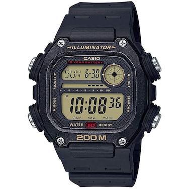 Casio 10 Year Battery Quartz Watch with Resin Strap, Black, 27.2 (Model: DW-291H-9AVCF)