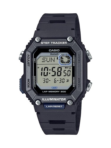 Casio WS-B1000 Series   Men's Digital Watch   (Black)   100M WR   Step Tracker   LED Illuminator   100 SEC Chronograph   Daily Alarm   2-Year Battery