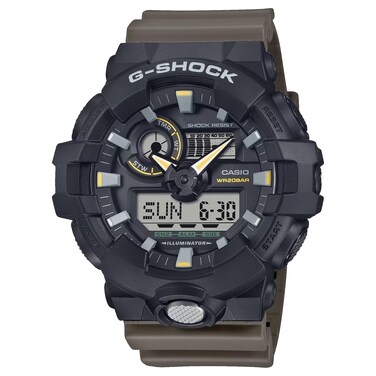 Casio G-Shock Utilitarian Black &amp; Olive Green Digital Analog Watch GA-710TU-1A3CR