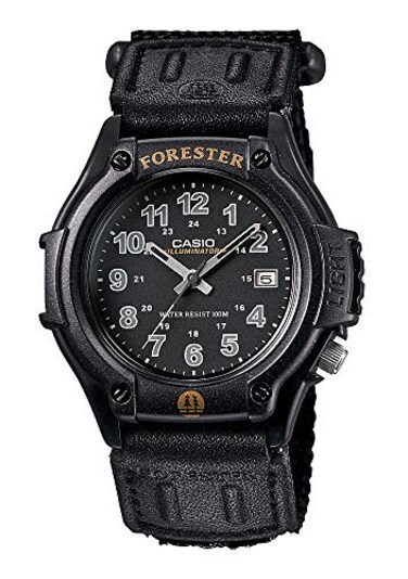 Casio FT500WC-1BV Men's Forester Illuminator LED Light Black Dial Velcro Band Analog Watch