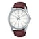 Casio MTP-VD02L-7E Men's Dress Leather Band White Dial 3-Hand Analog Watch